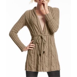 CAbi Acorn Cable Knit Belted Sweater Cardigan